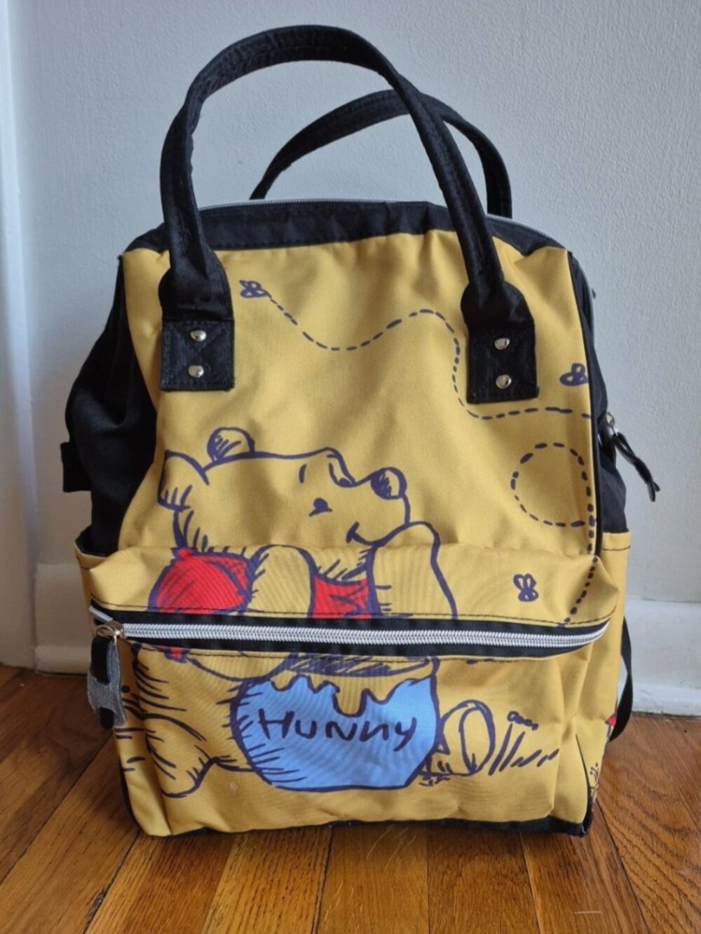 Disney Winnie The Pooh Diaper Bag Backpack Cartoon Bag Large Compartment Tote